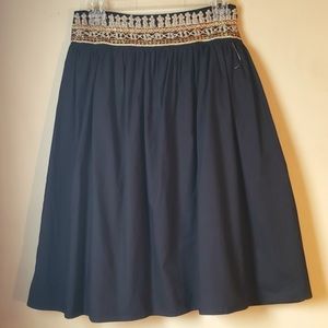 Willi Smith Gold Embellished Black Full Skirt 4